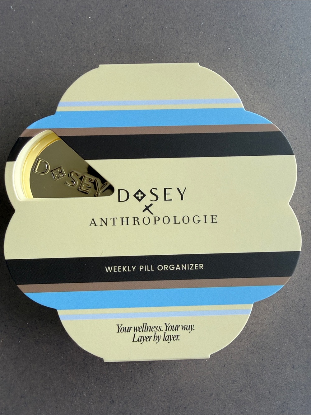 Dosey X Anthropologie striped Twist & Stack weekly pill organizer